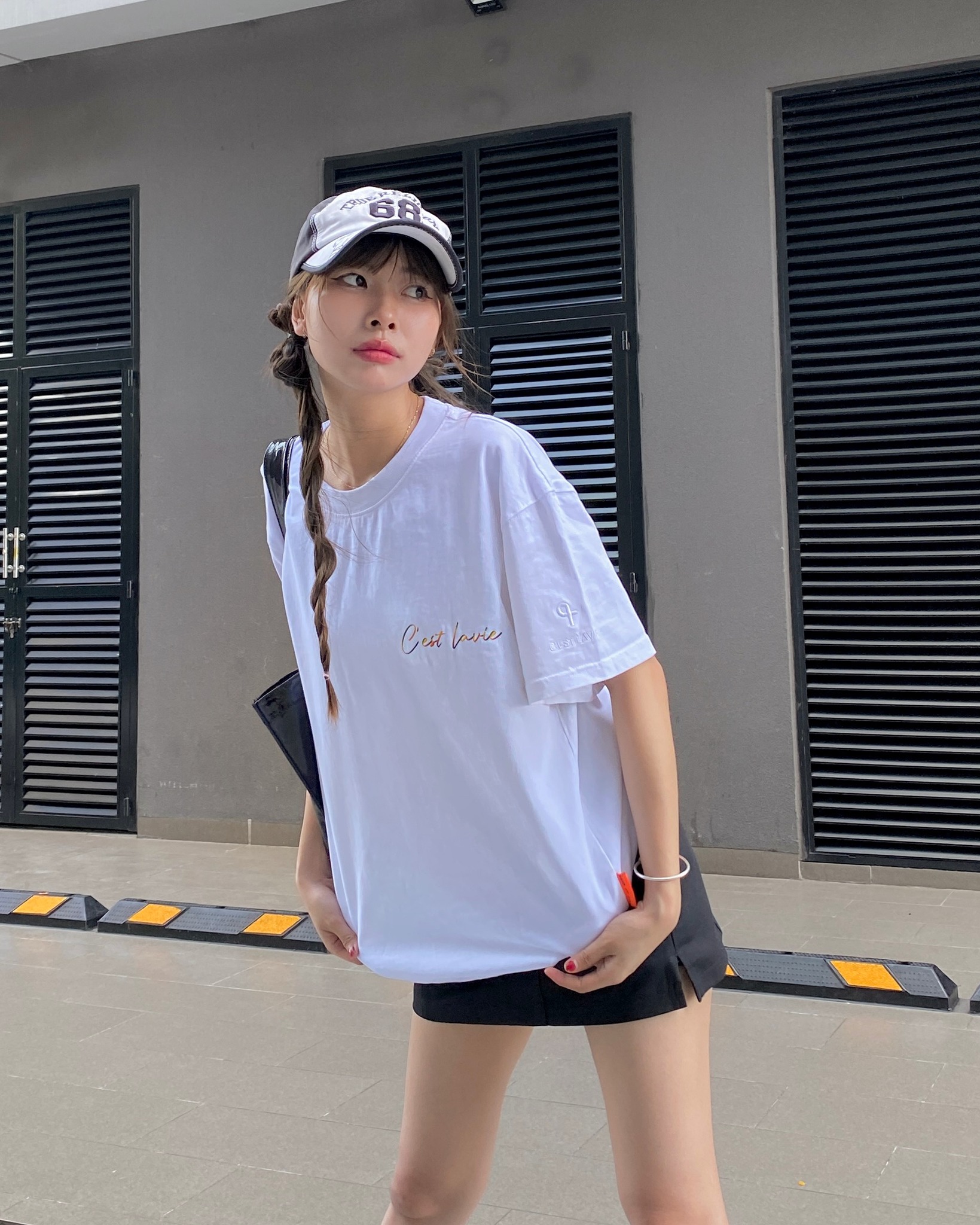 áo thun oversize cslavie detail white 524