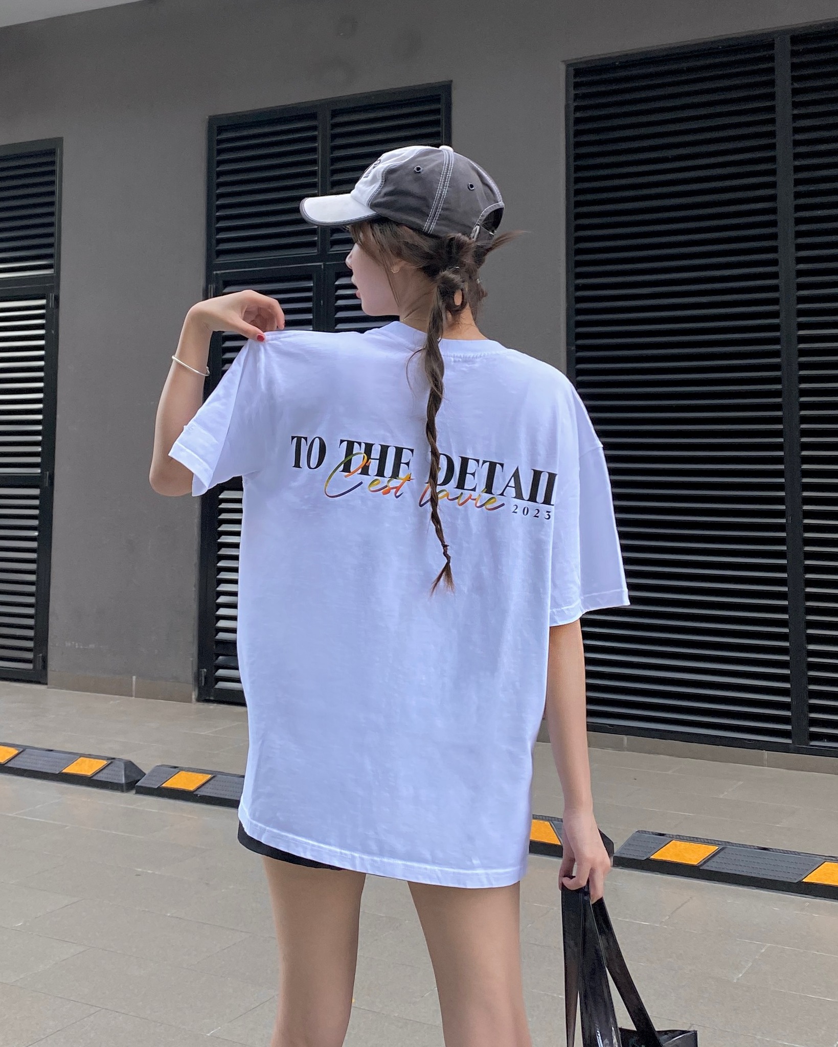áo thun oversize cslavie detail white
