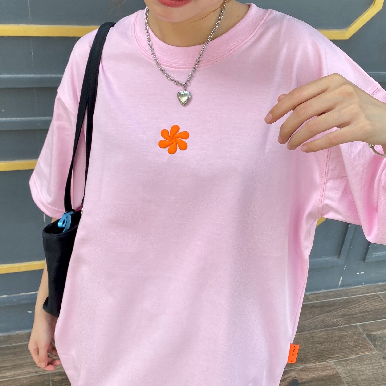 áo thun oversize cslavie flower pink 579