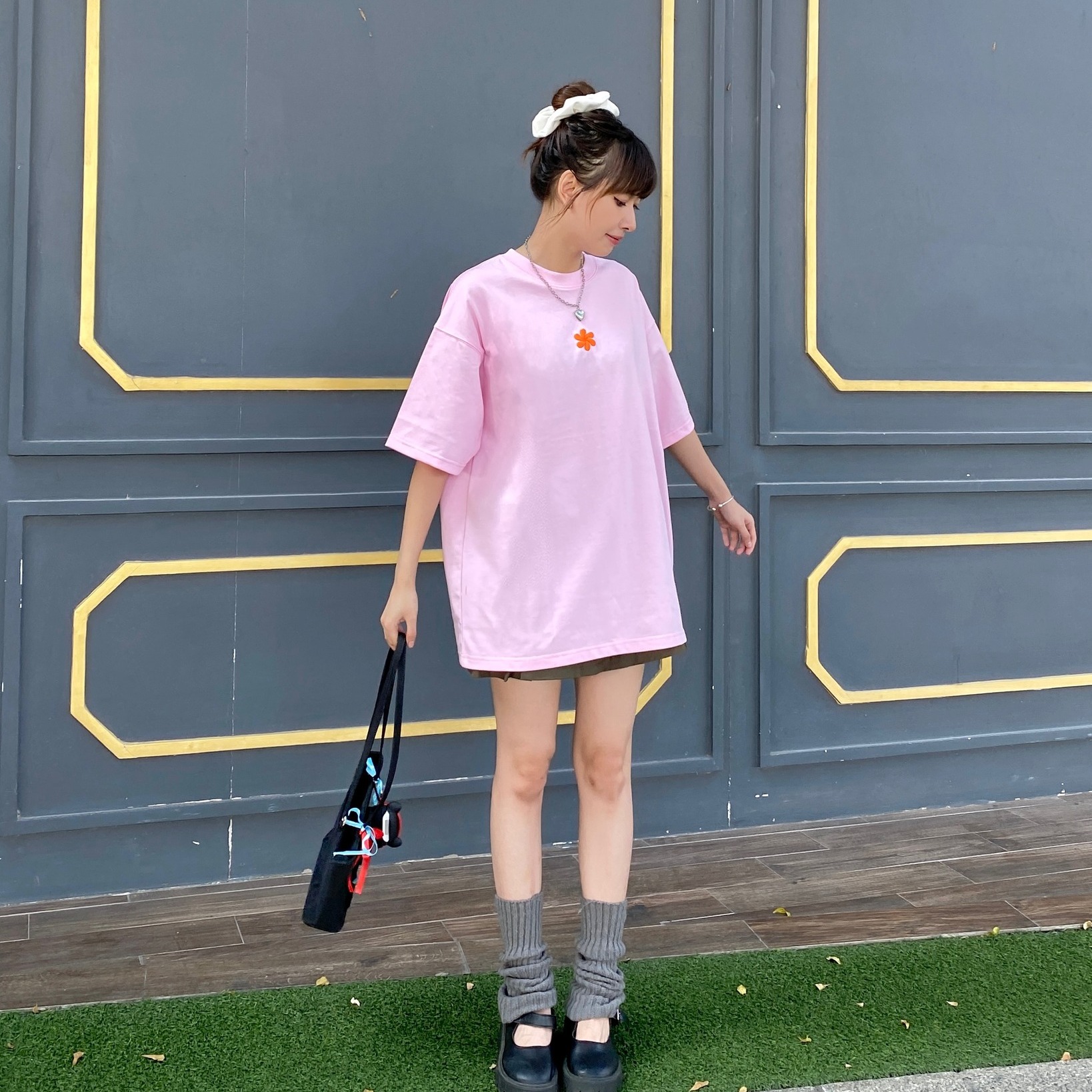 áo thun oversize cslavie flower pink 522