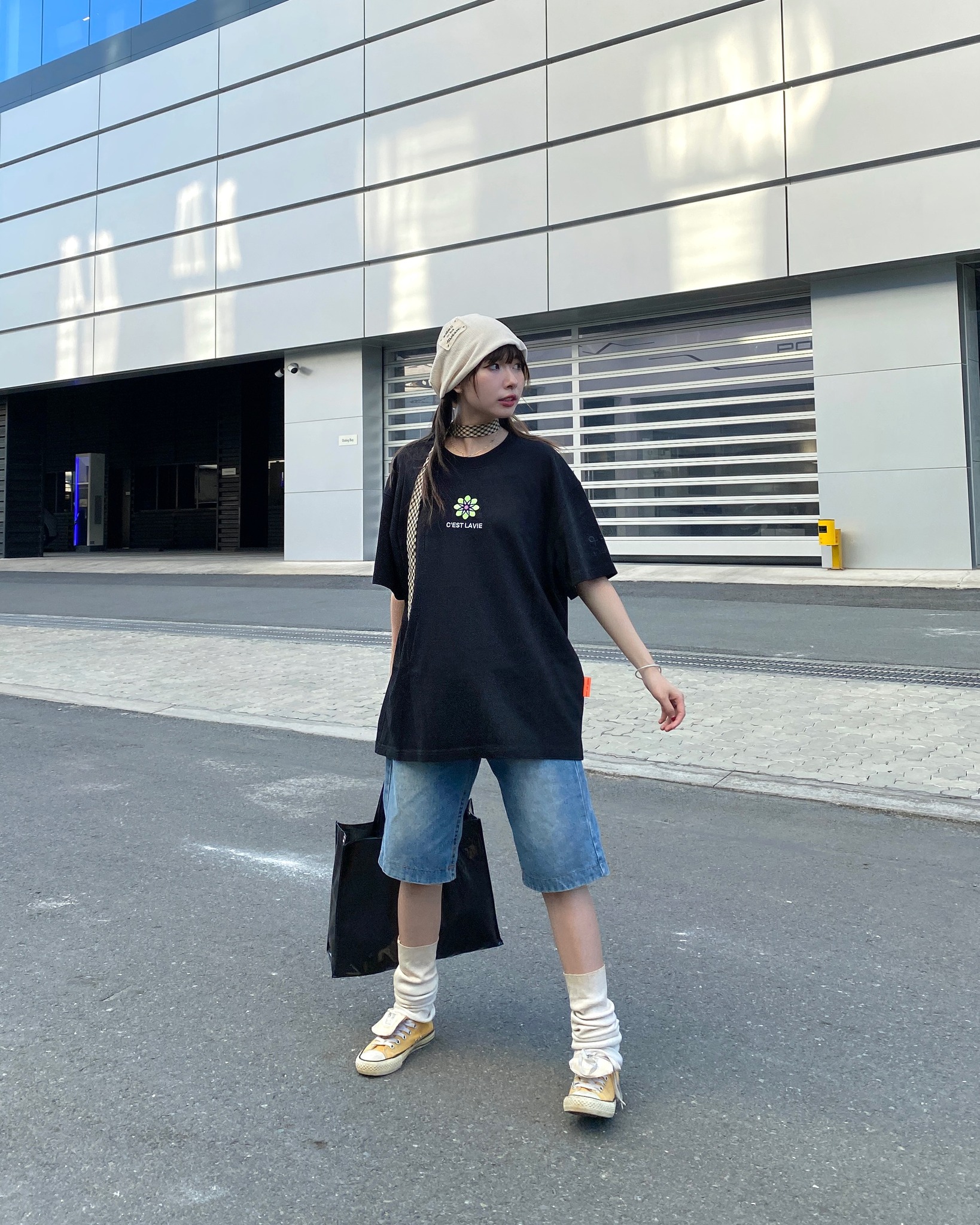 áo thun oversize cslavie latana black 470