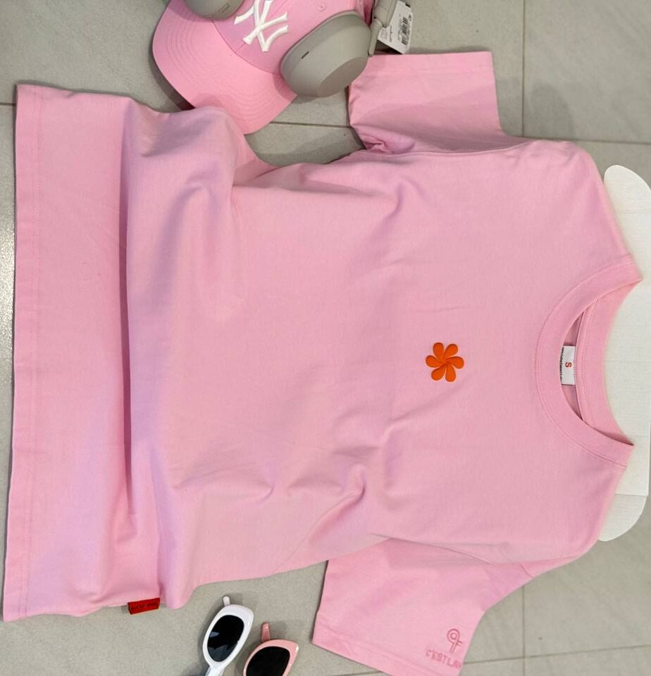 áo thun oversize cslavie pink font e1774761326240