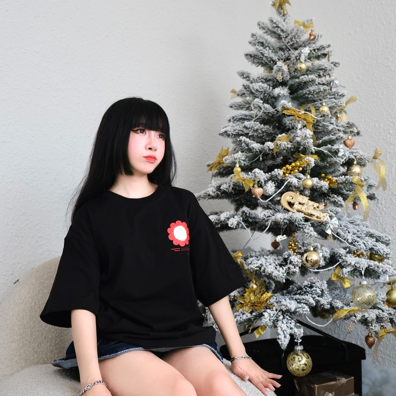 áo thun oversize cslavie smile eri black 368