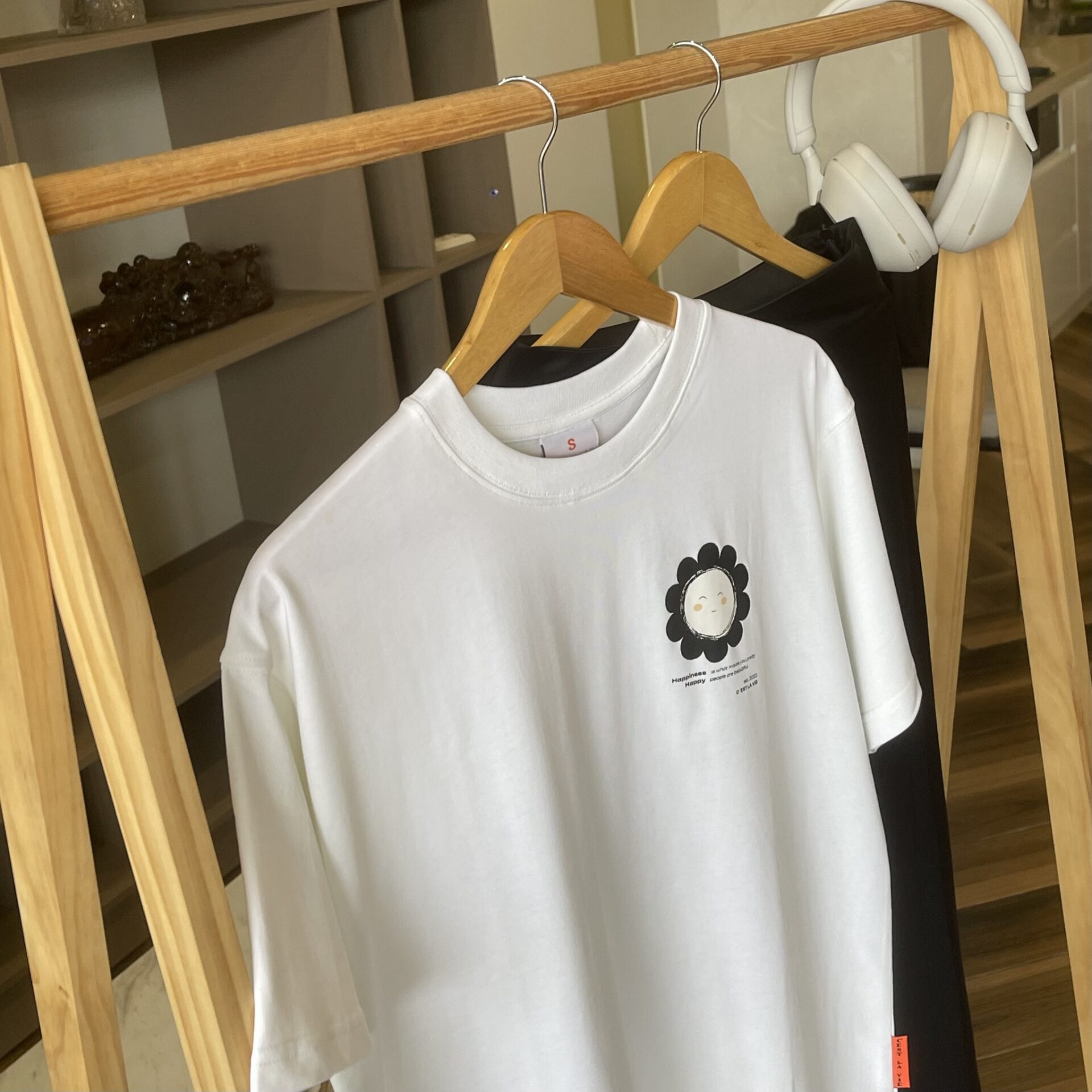 áo thun oversize cslavie smile eri set white