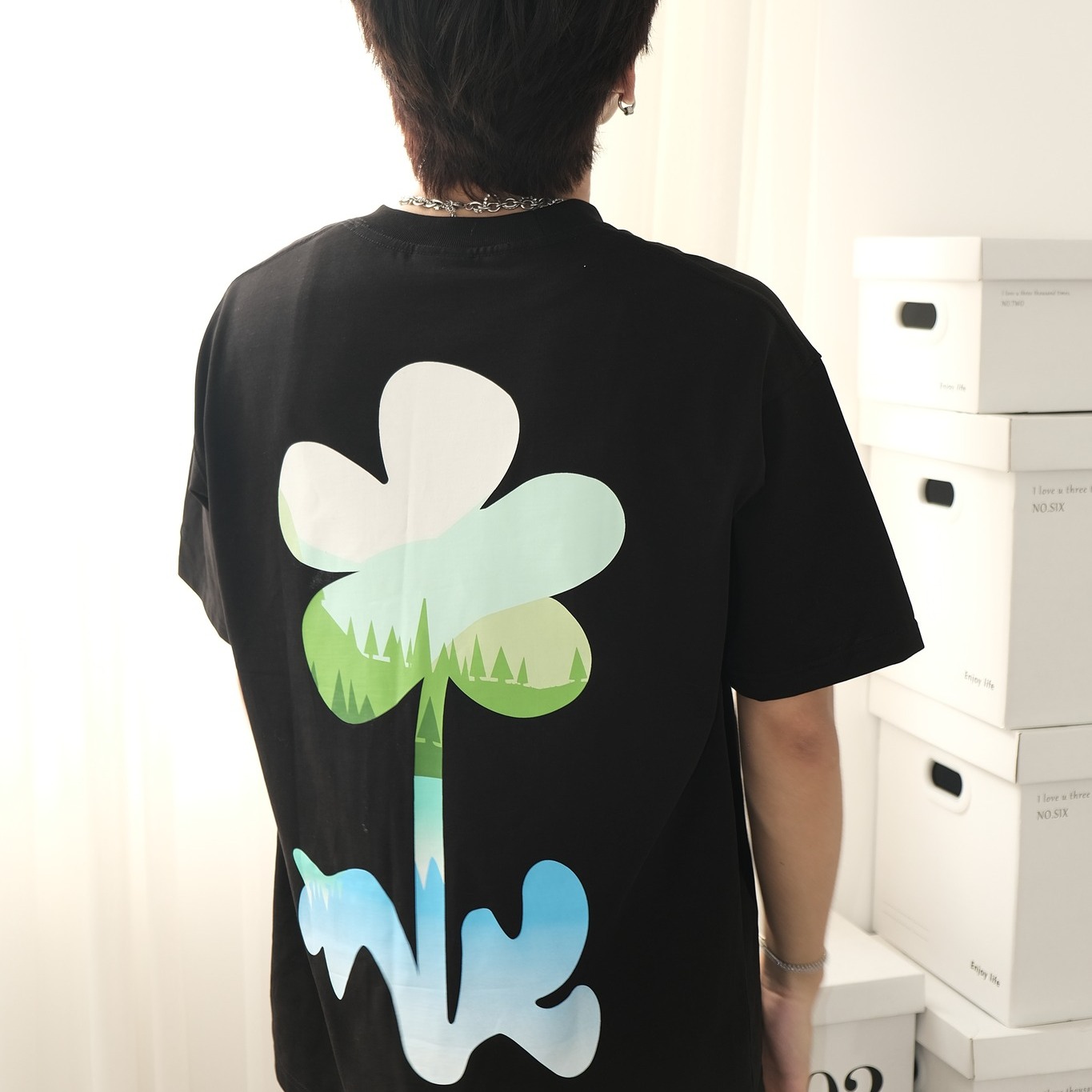 áo thun oversize cslavie tree black