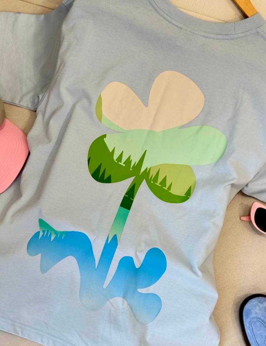 áo thun oversize cslavie–tree blue