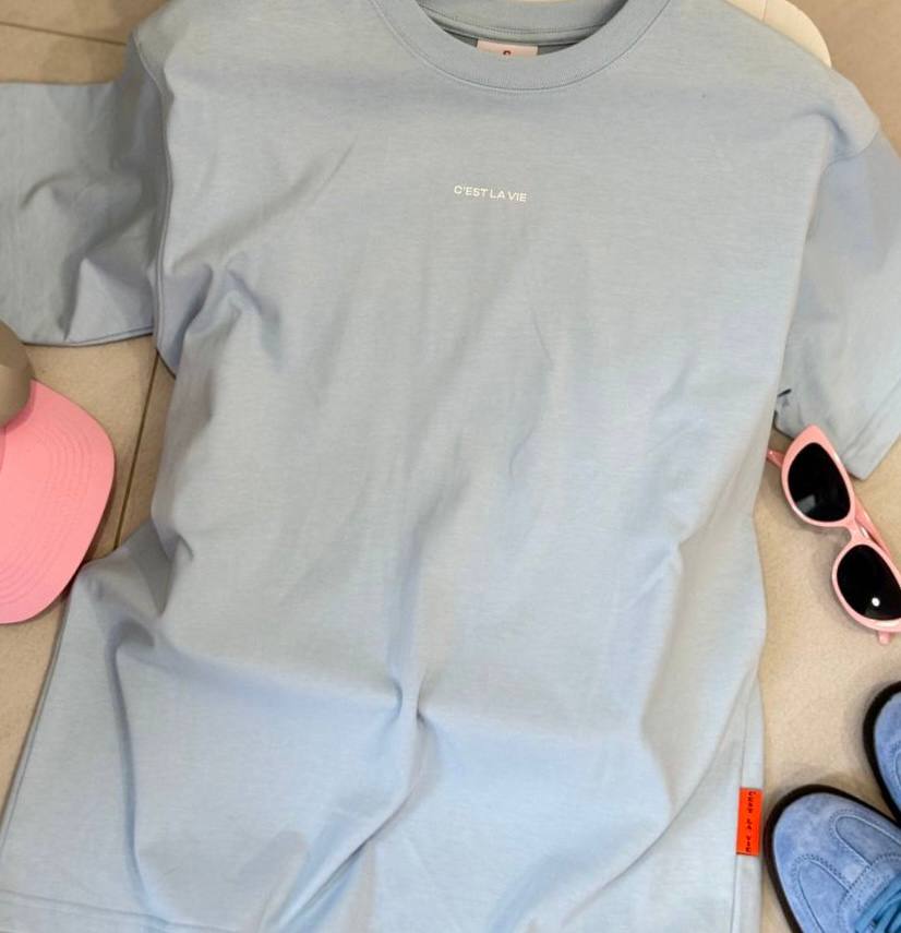 áo thun oversize cslavie–tree blue 245