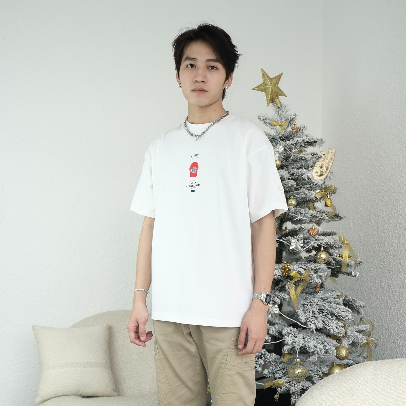 áo thun unisex cslavie bear white