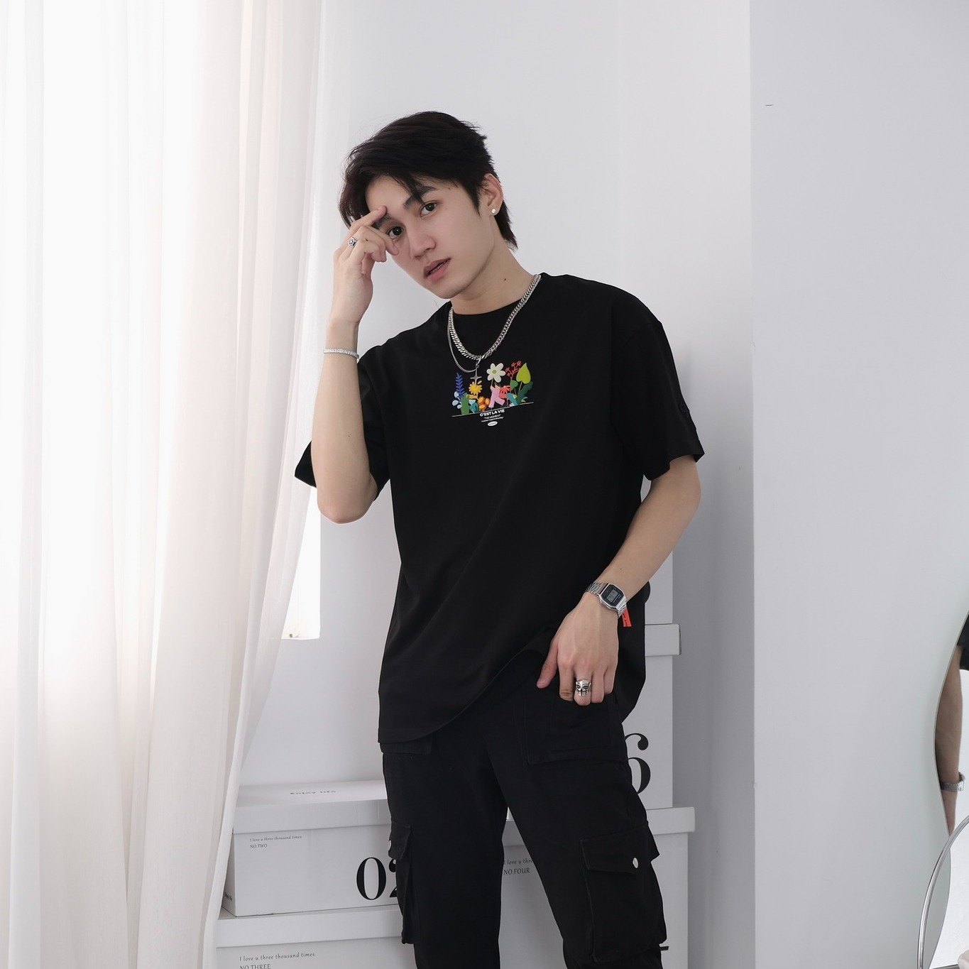 áo thun unisex cslavie garden black