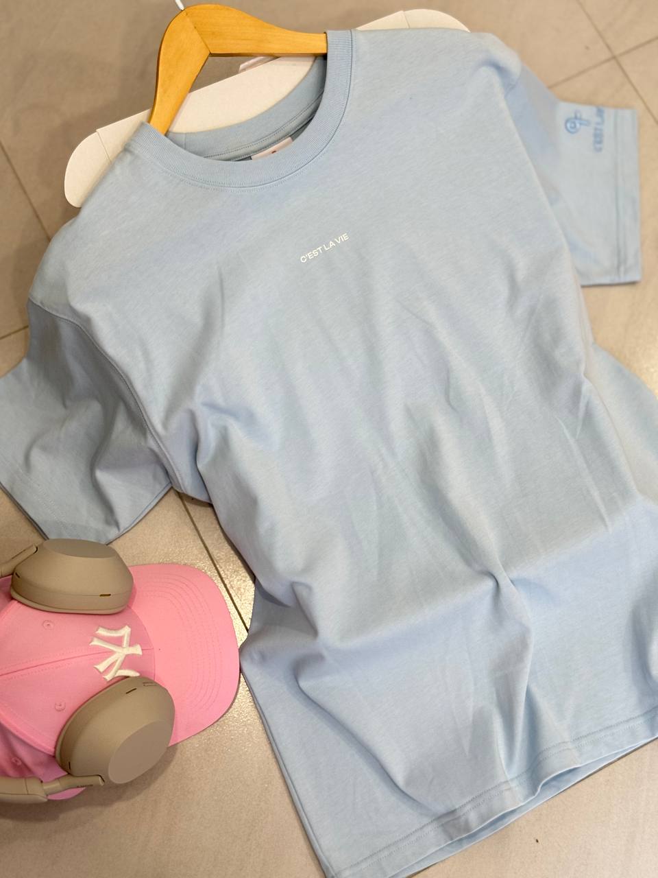 áo thun unisex cslavie–tree blue truoc