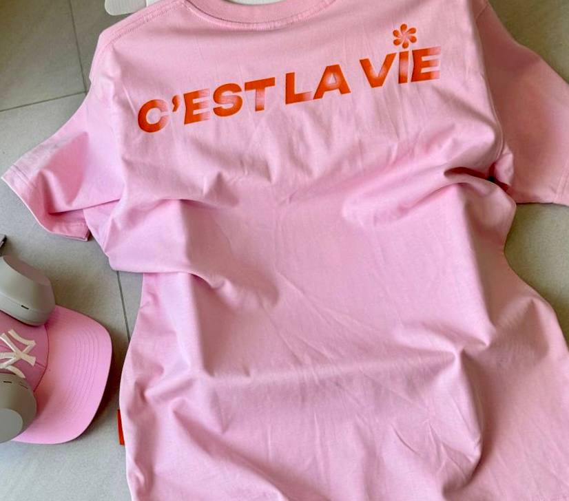 o thun oversize cslavie–set pink