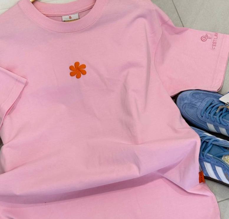 áo thun o thun oversize cslavie–set pink dễ phối đồ