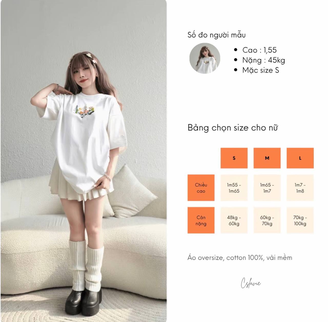 áo thun local brand unisex garden white size