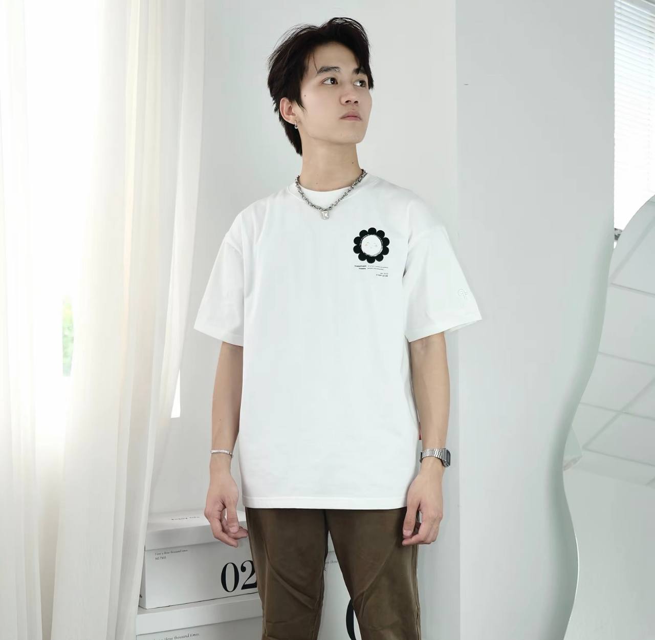 áo thun local brand unisex smile white